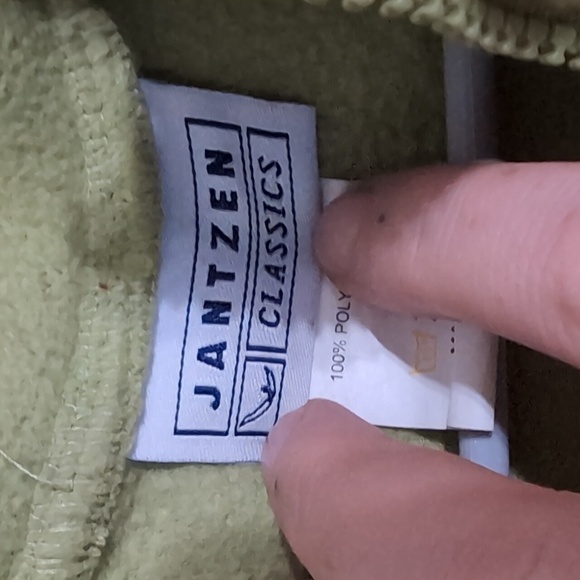 Jantzen Classics Spring Green Fleece Full Zip Vest Size Large - Picture 4 of 6